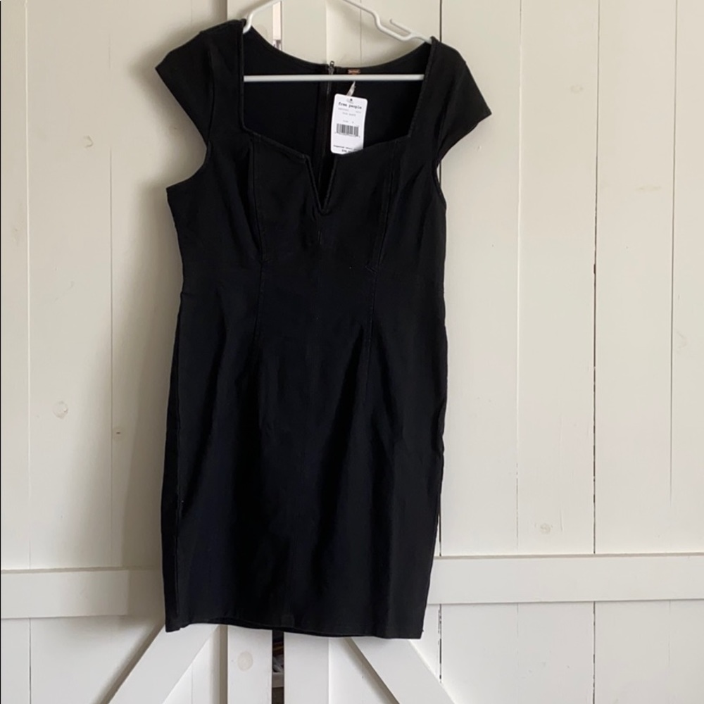 Free people black washed denim dress
